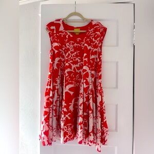 MAEVE (Anthropologie) ORANGE PRINT TRAPEZE DRESS